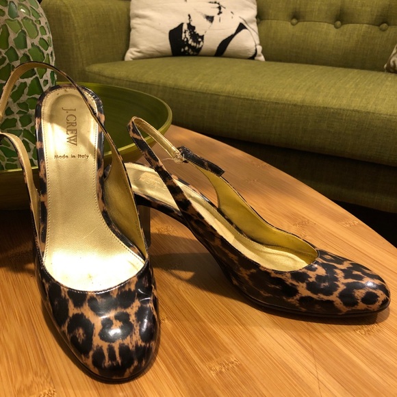 J.Crew Patent Leather Leopard Print Heels  8 1/2 - Picture 3 of 14